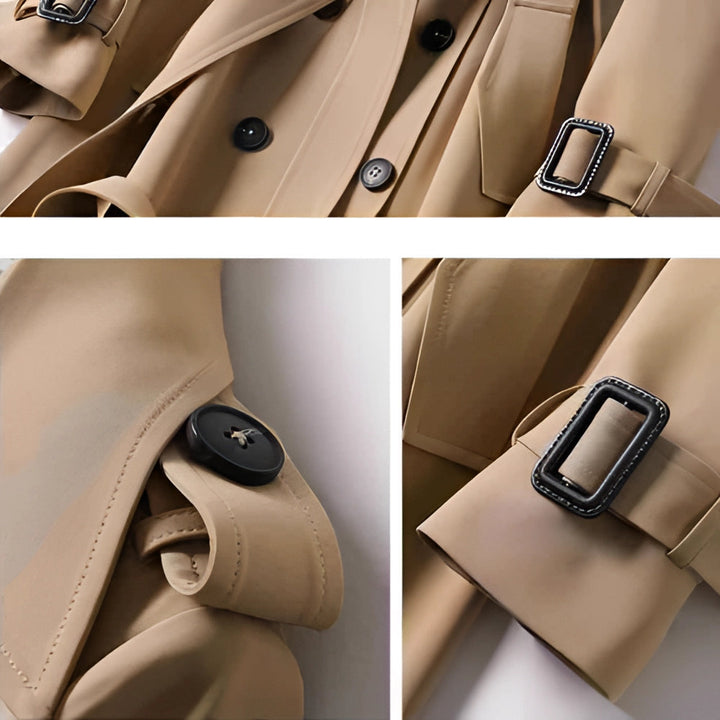 Alaina | Dames trenchcoat met ceintuur en knoopsluiting