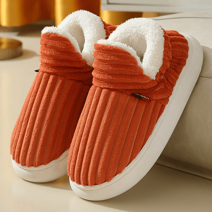 Sunny | Dames pantoffels met pluche voering en ribstructuur
