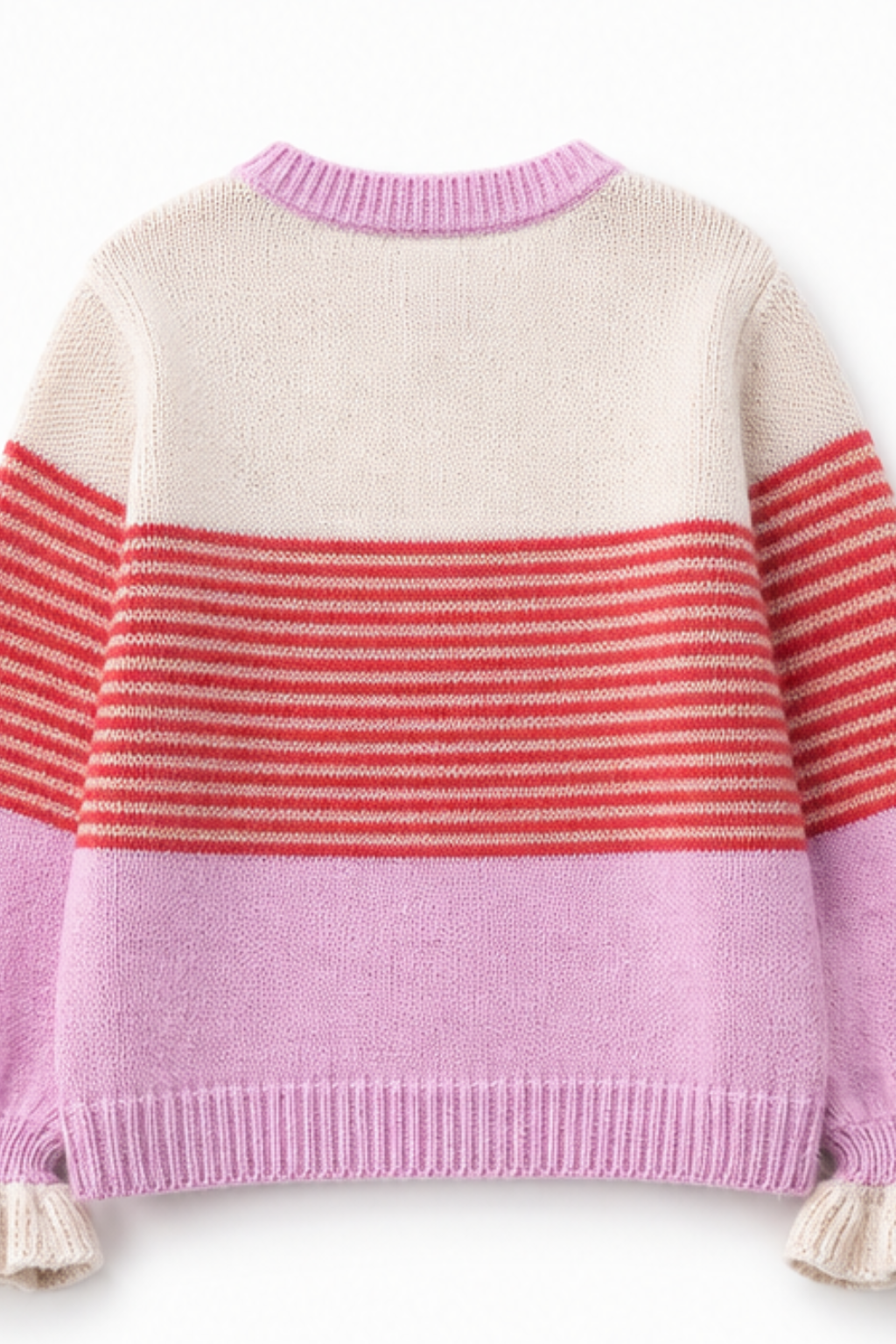Warmweave – Kleur-Block Gestreepte Open-Front Gebreide Cardigan