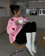 Love | Ultra Zacht Trui Dames - Trendy Design met Hartjes