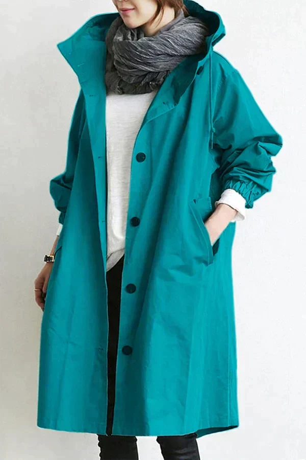 Nicky - Lange trenchcoat met capuchon