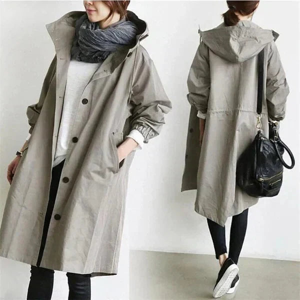 Nicky - Lange trenchcoat met capuchon