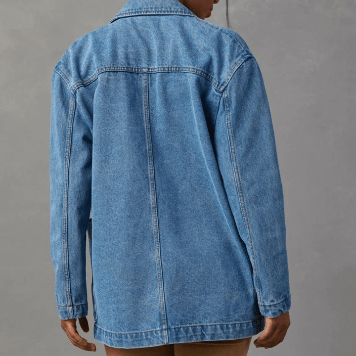 Sofia | Dames denim jack met knoopsluiting en borstzakken