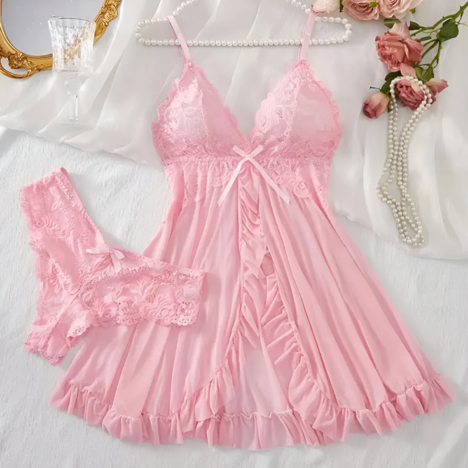Vera | Tweedelige Kanten Lingerie Set - Ultra Zacht, Sensueel Design