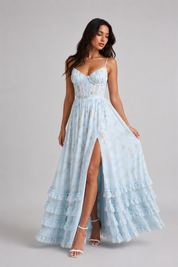 Vera | Boho Stijl Ruches Jurk Dames - Elegante A-lijn Maxi Jurk met Split