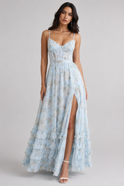 Vera | Boho Stijl Ruches Jurk Dames - Elegante A-lijn Maxi Jurk met Split