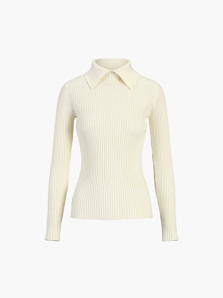 Gracie | Dames polotop met kraag en mouwen
