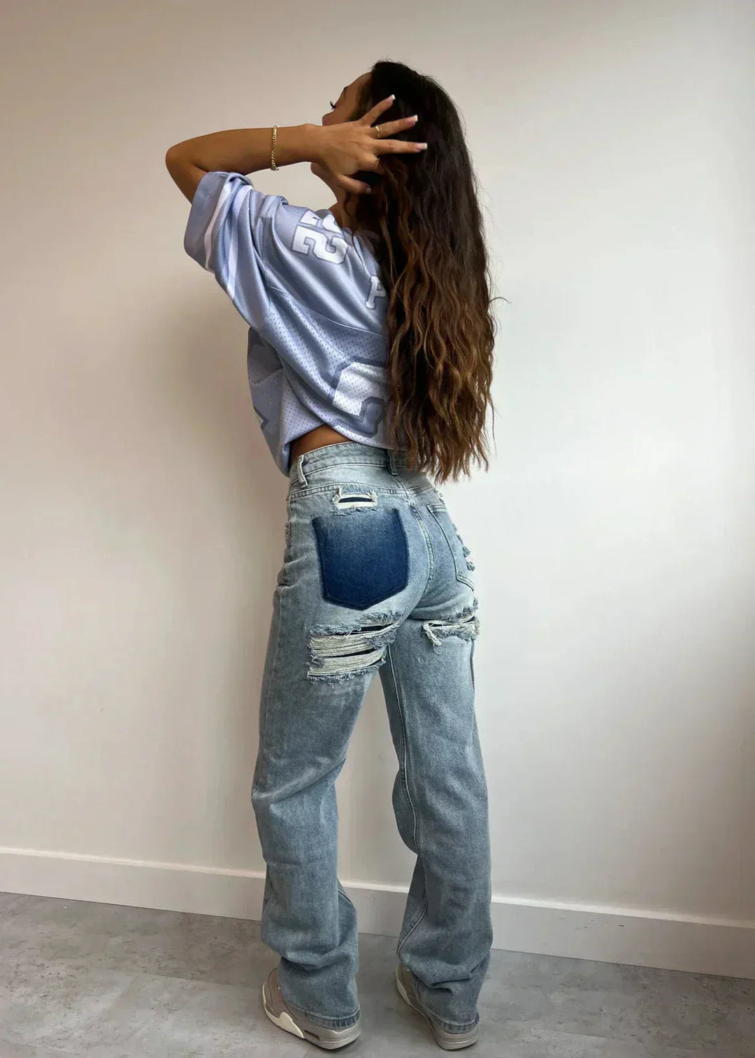 Royalty | Dames vintage ripped jeans met patchwork detail