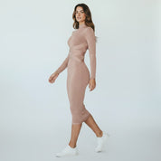 Eline | Dames Midi-Jurk - Hoogwaardige Stof, Elegante Kraag, Tijdloos Design