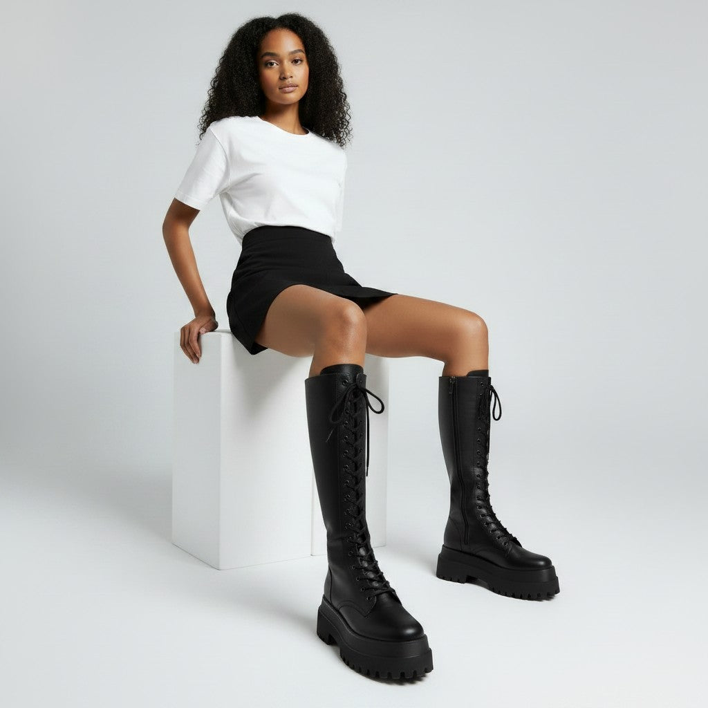 Diva | Chunky Veter Laarzen Dames, Trending, Comfortabel en Stijlvol