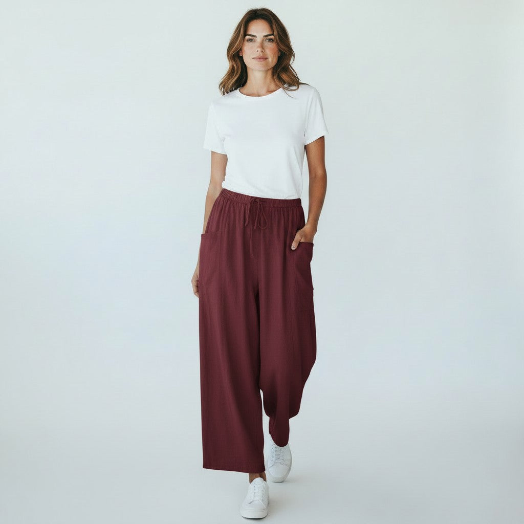 Margot | Dames harembroek with elastische tailleband wijde pijpen