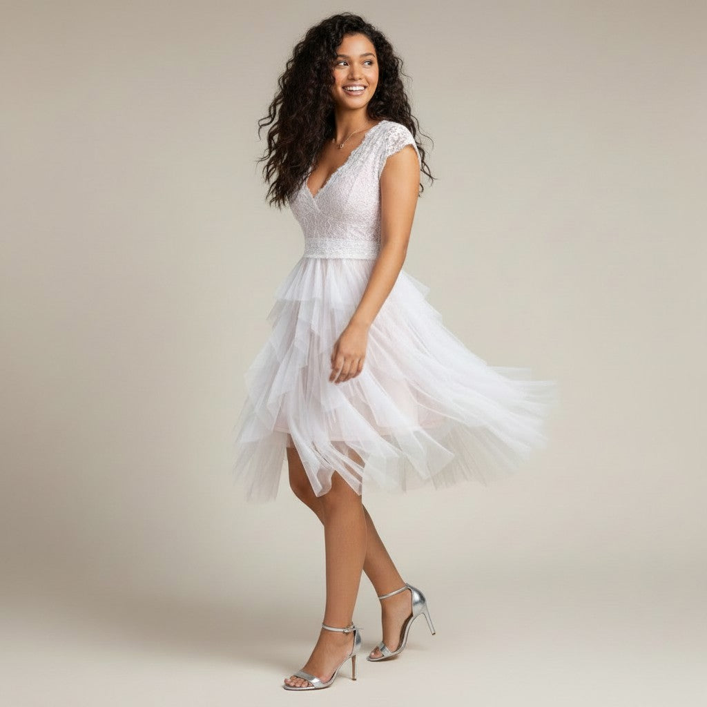 Everleigh | Dames Mini Jurk met strapless en ruches