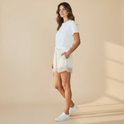 Fiona | Trendy Satijnen Shorts met Kant - Elegante Korte Broek, De Trend van dit Moment