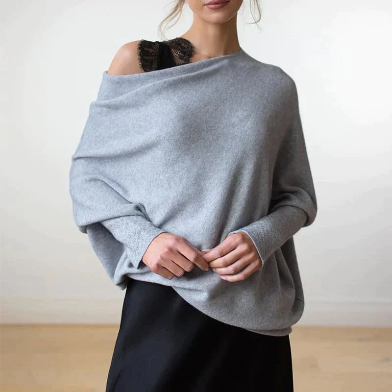 Annika | Asymmetrische Loose Fit Trui Dames - Hoogwaardige Stoffen, Stijlvol en Casual