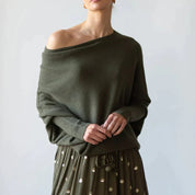 Annika | Asymmetrische Loose Fit Trui Dames - Hoogwaardige Stoffen, Stijlvol en Casual