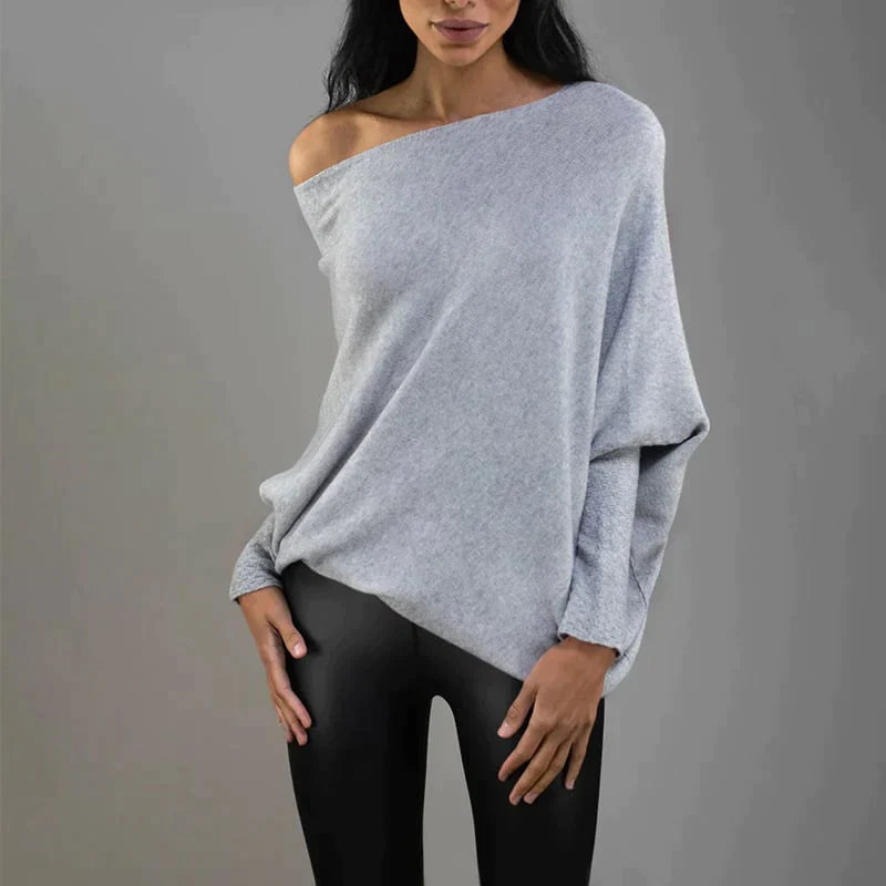 Annika | Asymmetrische Loose Fit Trui Dames - Hoogwaardige Stoffen, Stijlvol en Casual