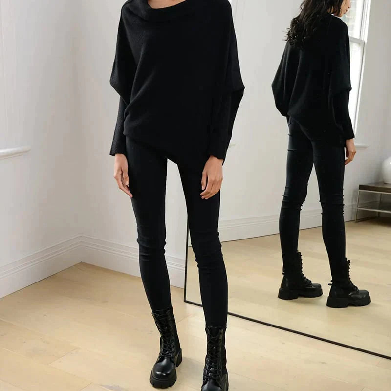 Annika | Asymmetrische Loose Fit Trui Dames - Hoogwaardige Stoffen, Stijlvol en Casual