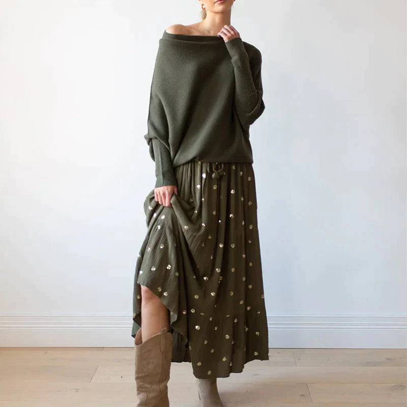 Annika | Asymmetrische Loose Fit Trui Dames - Hoogwaardige Stoffen, Stijlvol en Casual
