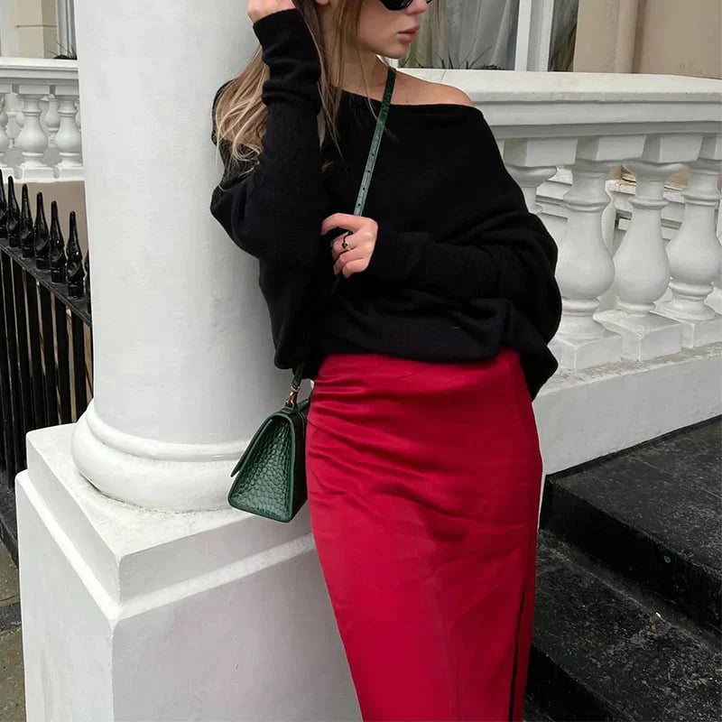 Annika | Asymmetrische Loose Fit Trui Dames - Hoogwaardige Stoffen, Stijlvol en Casual
