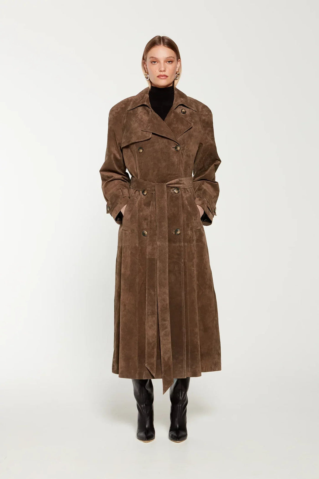 Meredith | Dames trenchcoat met ceintuur en knoopsluiting