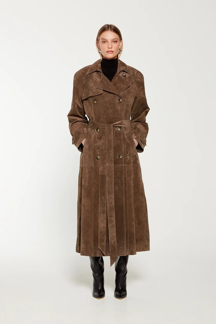 Meredith | Dames trenchcoat met ceintuur en knoopsluiting