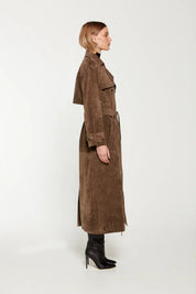 Vivid | Luxe Dames Trenchcoat - Suède Look, Stijlvolle Herfstlook