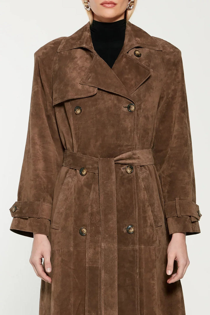 Meredith | Dames trenchcoat met ceintuur en knoopsluiting