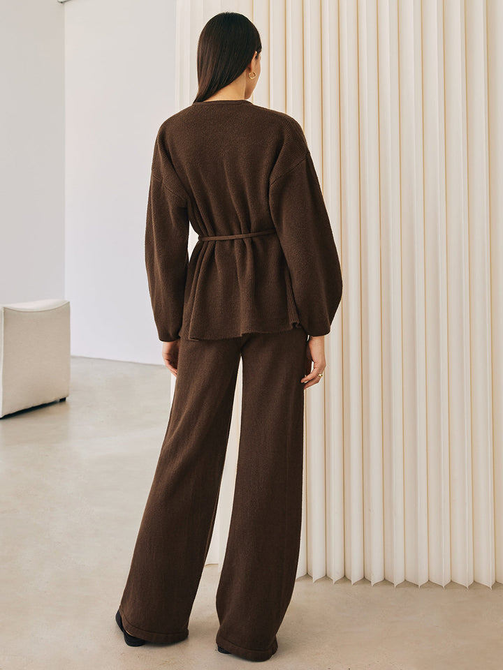 Alisson | Dames Set Trui Broek met Wrap Ceintuur
