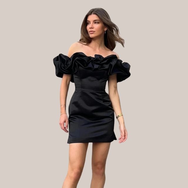 Kate | Cocktailjurk Dames - Elegant Off-Shoulder met Ruches