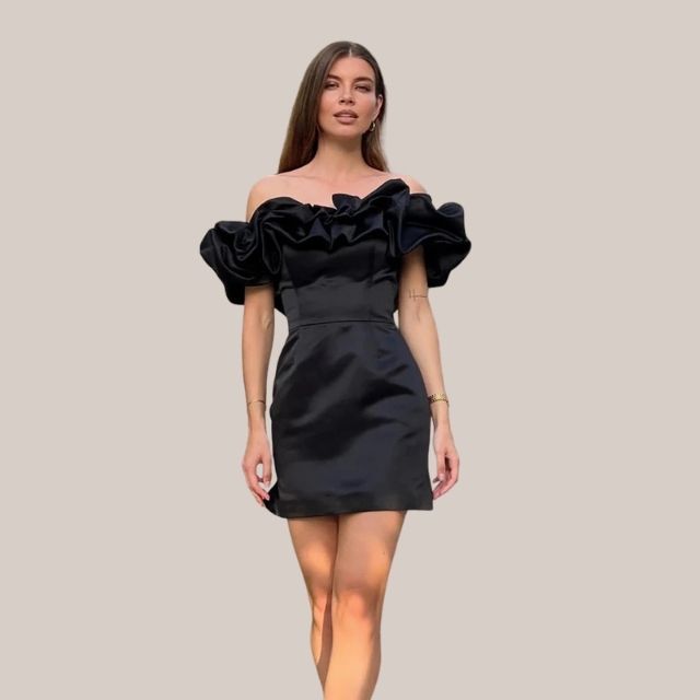Kate | Cocktailjurk Dames - Elegant Off-Shoulder met Ruches