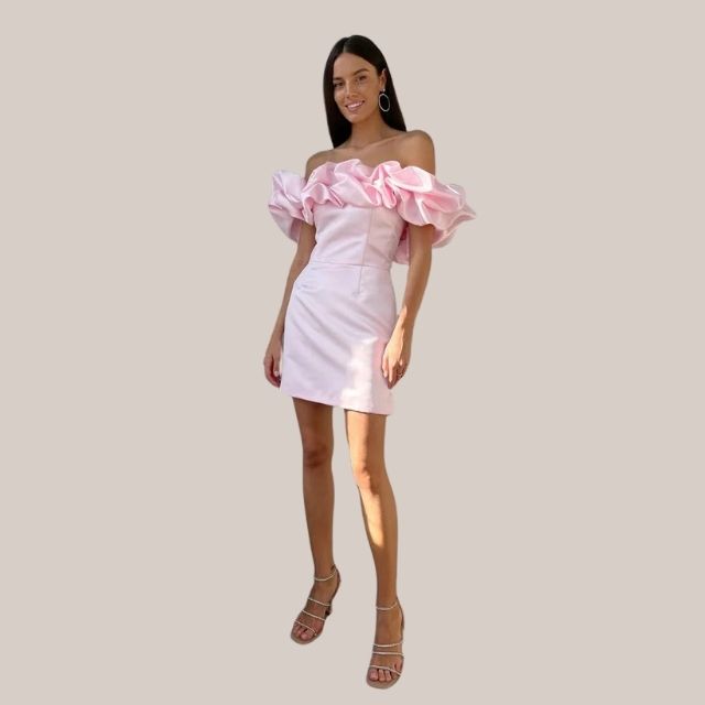 Kate | Cocktailjurk Dames - Elegant Off-Shoulder met Ruches
