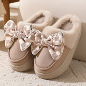 Wanda | Dames Pantoffels - Pluche Voering met Strik Detail, Comfortabel en Stijlvol