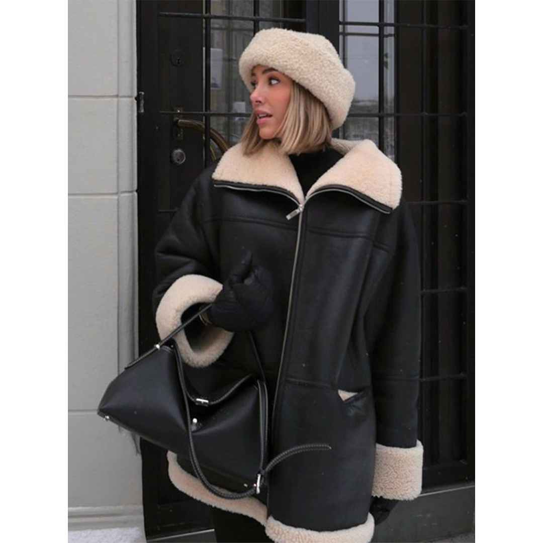 Wella | Luxe Gewatteerde Winterjas Dames - Lange Pasvorm, Teddy Fleece