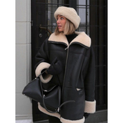 Wella | Luxe Gewatteerde Winterjas Dames - Lange Pasvorm, Teddy Fleece