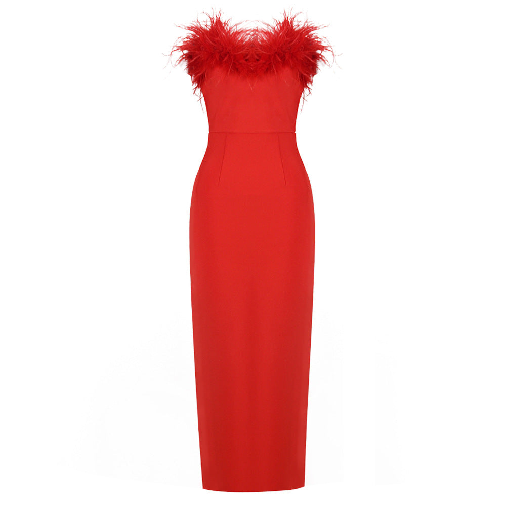 Nadine | Feestjurk Dames - Mouwloze Bodycon met Off-Shoulder, Zwart