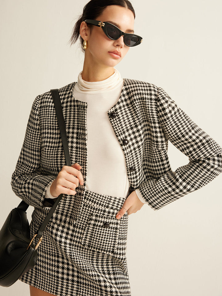 Makayla | Dames blazer set met knoopsluiting rok