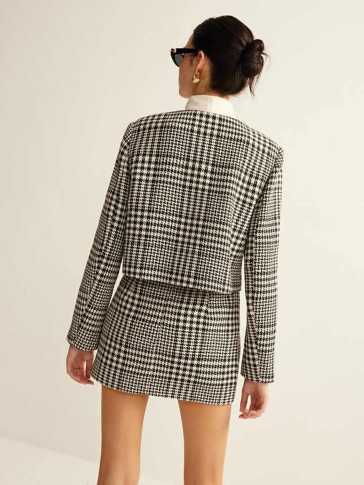 Makayla | Dames blazer set met knoopsluiting rok
