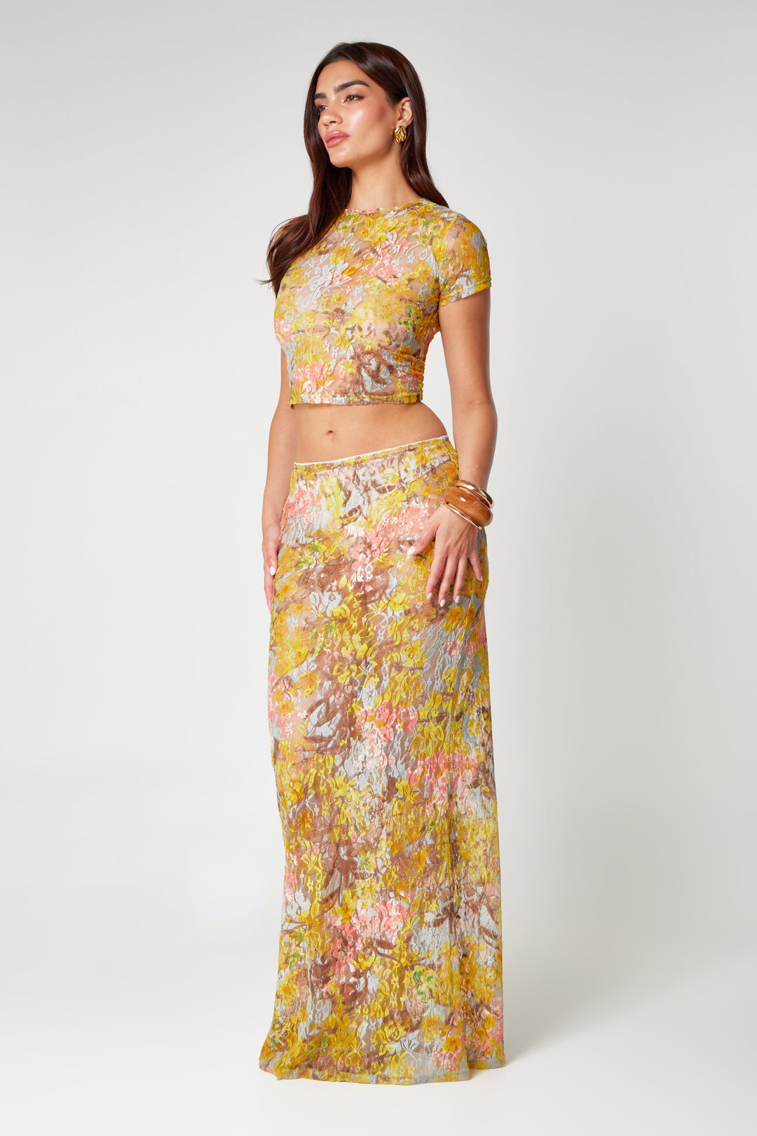 Diek | Dames kanten co-ord met maxi-rok en top