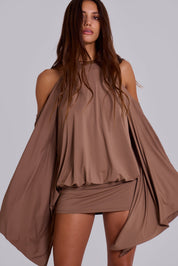 Zafira | Luxe Mini Jurk - Open Rug met Chain Detail, Flowy en Glamour