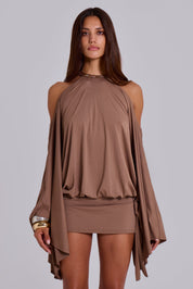 Zafira | Luxe Mini Jurk - Open Rug met Chain Detail, Flowy en Glamour