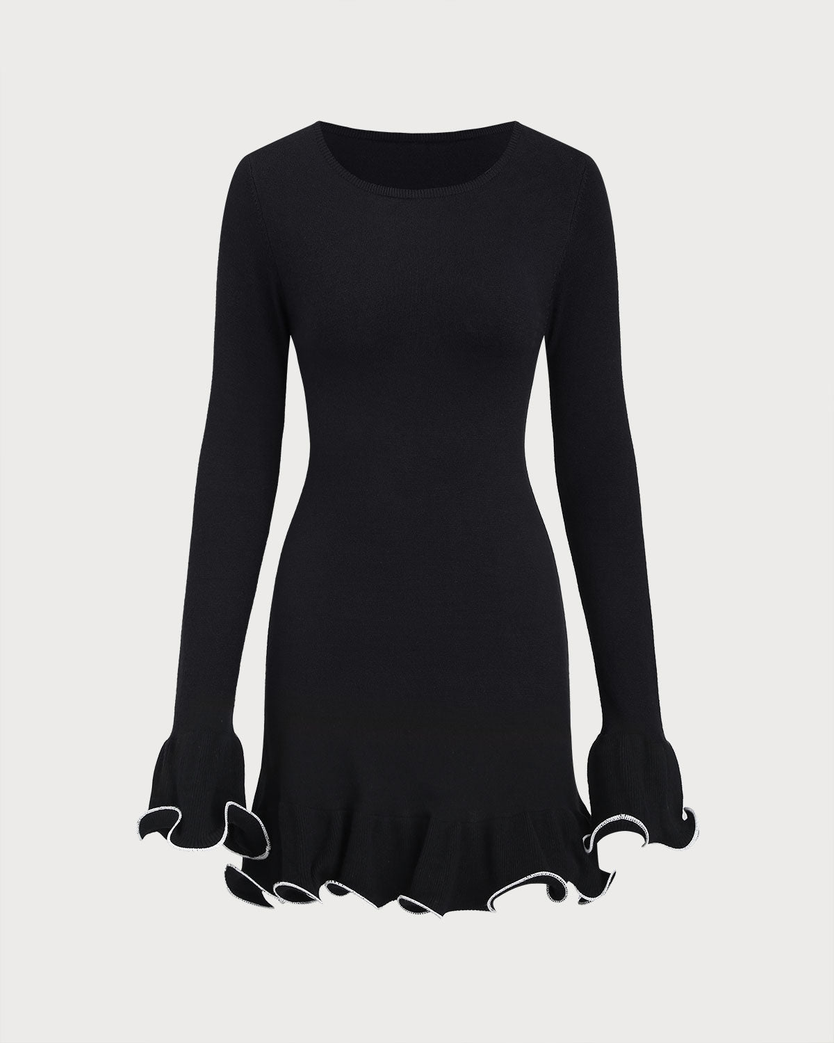 Felora | Geribbelde Mini Jurk - met Ruches, Casual Elegant