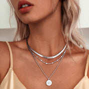 Zindara | Drievoudige Zilveren Ketting - Handgemaakt, Tijdloos Design