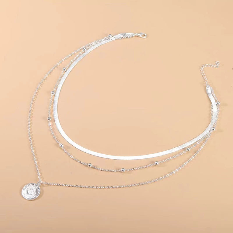 Zindara | Drievoudige Zilveren Ketting - Handgemaakt, Tijdloos Design