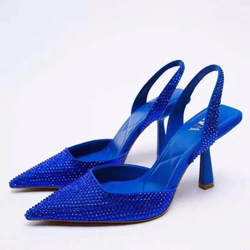 Zulma | Elegant en Stijlvolle Zwarte Slingback Hakken met Glitters