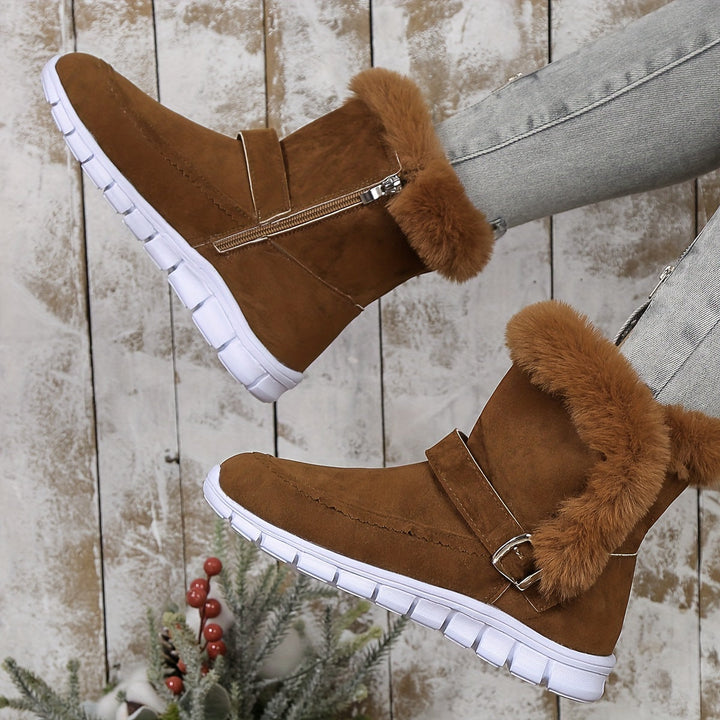 Nora | Gezellige Pluche Winterlaarzen met Bies