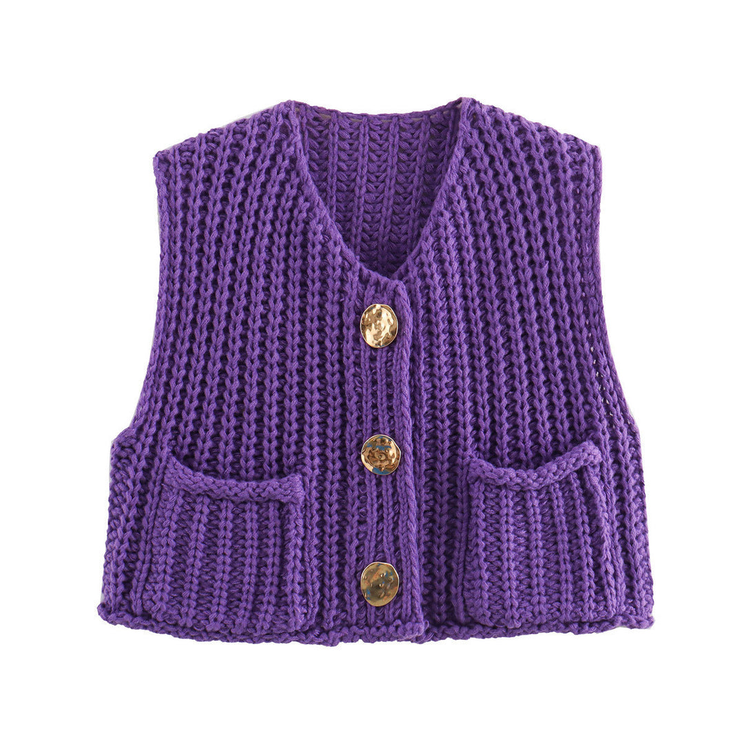 Romina | Gebreid Dames Gilet met Knopen – Tijdloos & Comfortabel