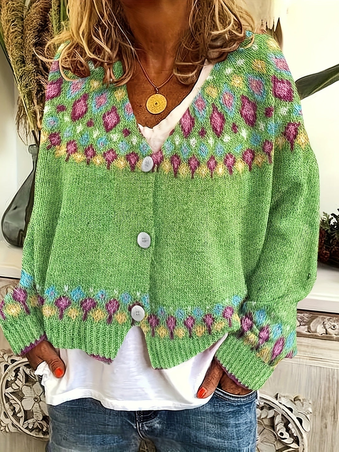 Esme | Nordic Geprinte Cardigan