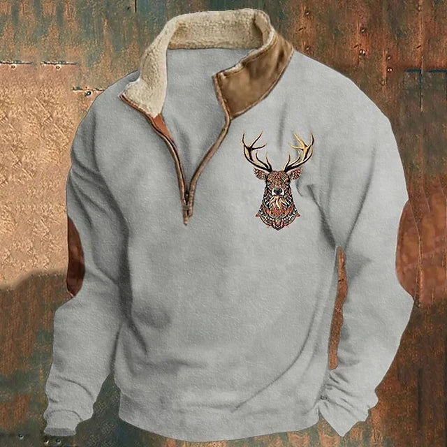 Heren Fleece Pullover Met Kwart Rits