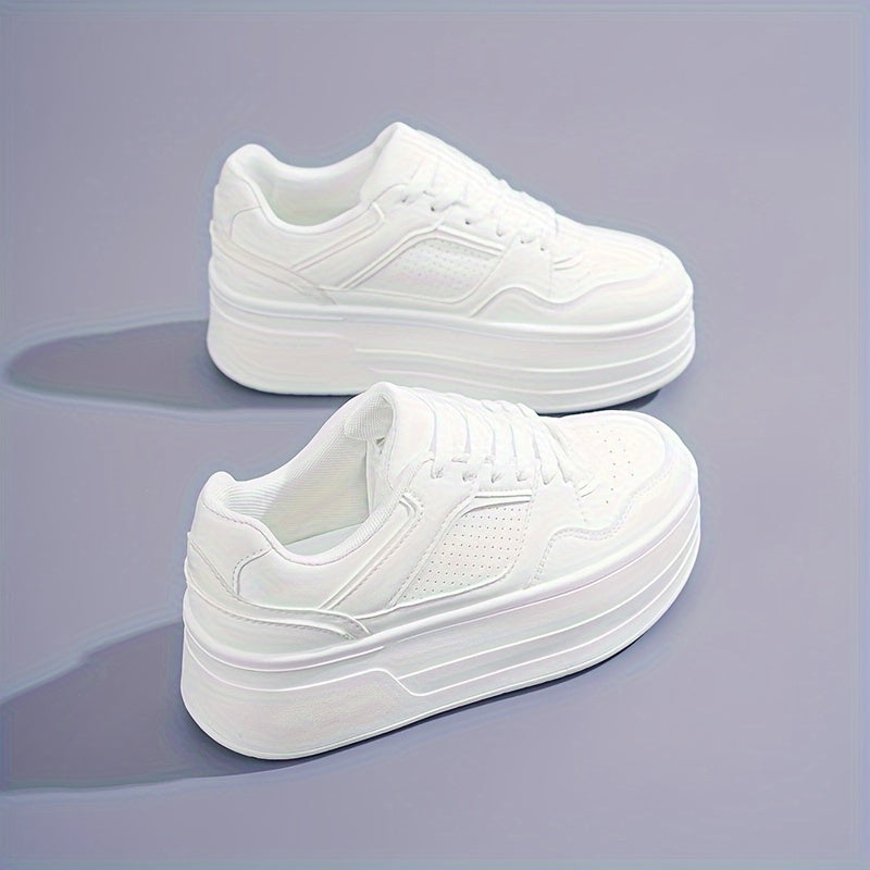 Enya | Witte Trendy Dames Sneakers met Plateauzool – Comfort & Stijl