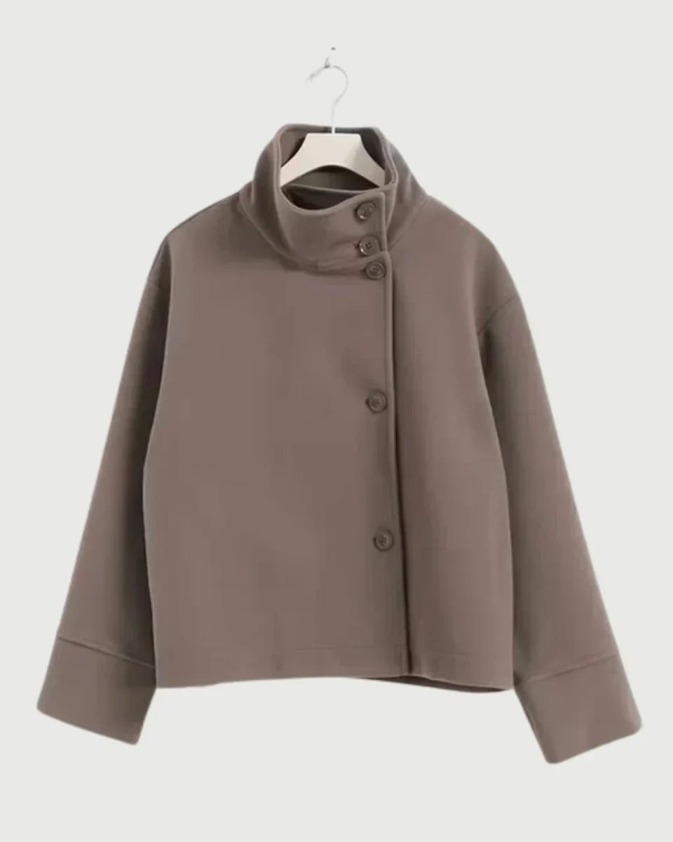 Tuğba | Cropped High-Neck Poised Coat